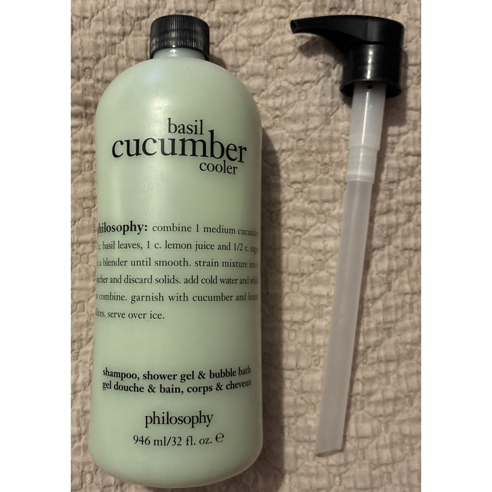 Philosophy - Basil Cucumber Cooler - Shampoo Shower Gel & Bubble Bath 32oz